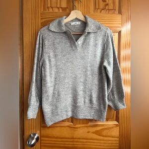 MANGO Buttoned Collar Sweater Quarter Sleeves